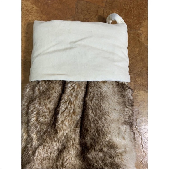 Pottery Barn Faux Fur Christmas Stocking ~ Like New! - Picture 4 of 6
